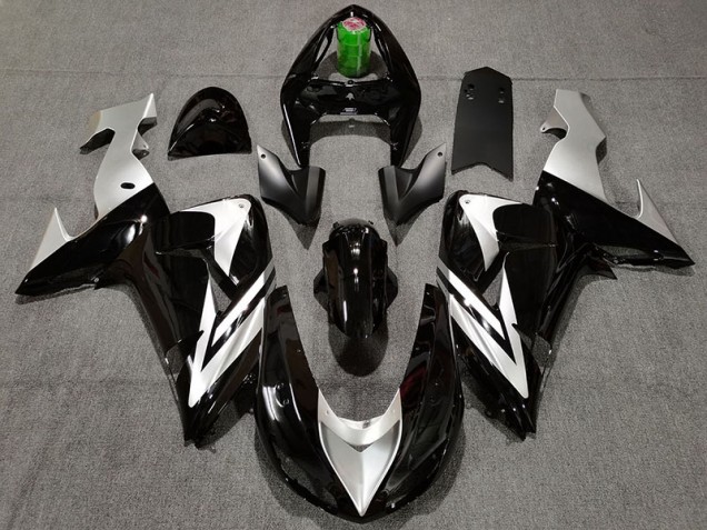 2006-2007 Black and Silver ZX10R Motorcycle Fairings