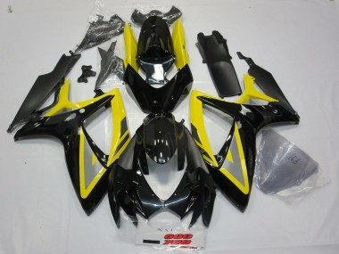 2006-2007 Black and Yellow Oh Ah GSXR 600-750 Motorcycle Fairings
