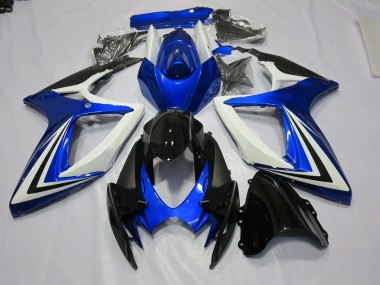 2006-2007 Blue Black and White GSXR 600-750 Motorcycle Fairings