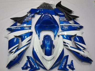 2006-2007 Blue White Ninja ZX10R Motorcycle Fairings