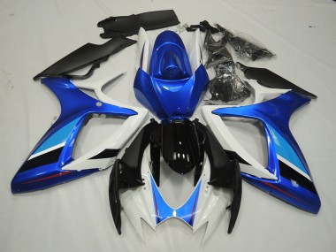 2006-2007 Blue and White GSXR 600-750 Motorcycle Fairings