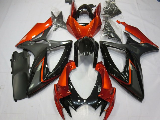 2006-2007 Burnt Orange and Grey GSXR 600-750 Motorcycle Fairings