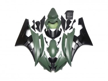 2006-2007 Custom Matte Green and Black R6 Motorcycle Fairings