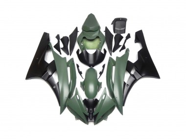 2006-2007 Custom Matte Green and Black R6 Motorcycle Fairings