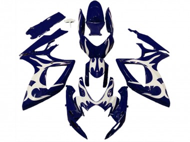 2006-2007 Dark Blue & White Design GSXR 600-750 Motorcycle Fairings