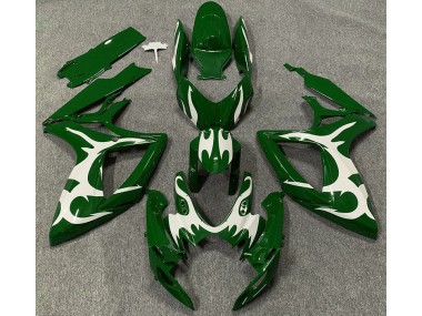 2006-2007 Dark Green & White GSXR 600-750 Motorcycle Fairings