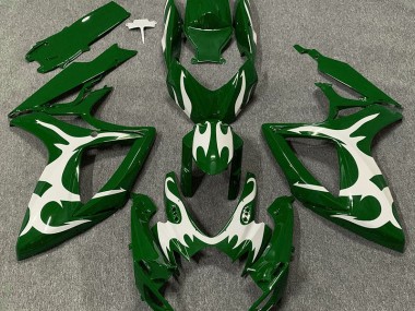 2006-2007 Dark Green & White GSXR 600-750 Motorcycle Fairings