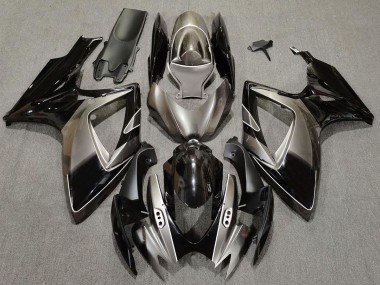 2006-2007 Dark Silver and Black GSXR 600-750 Motorcycle Fairings