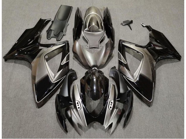 2006-2007 Dark Silver and Black GSXR 600-750 Motorcycle Fairings