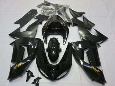 2006-2007 Gloss Black Gold ZX10R Motorcycle Fairings