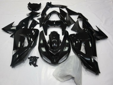 2006-2007 Gloss Black Plain ZX10R Motorcycle Fairings