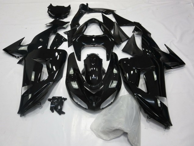 2006-2007 Gloss Black Plain ZX10R Motorcycle Fairings