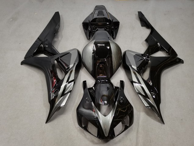 2006-2007 Gloss Black w grey CBR1000RR Motorcycle Fairings