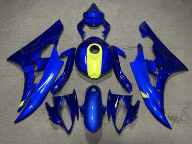 2006-2007 Gloss Blue & High Vis Yellow R6 Motorcycle Fairings
