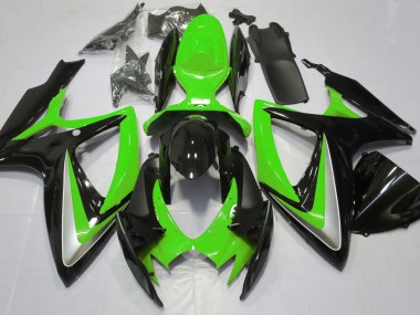 2006-2007 Gloss Green Debadged GSXR 600-750 Motorcycle Fairings