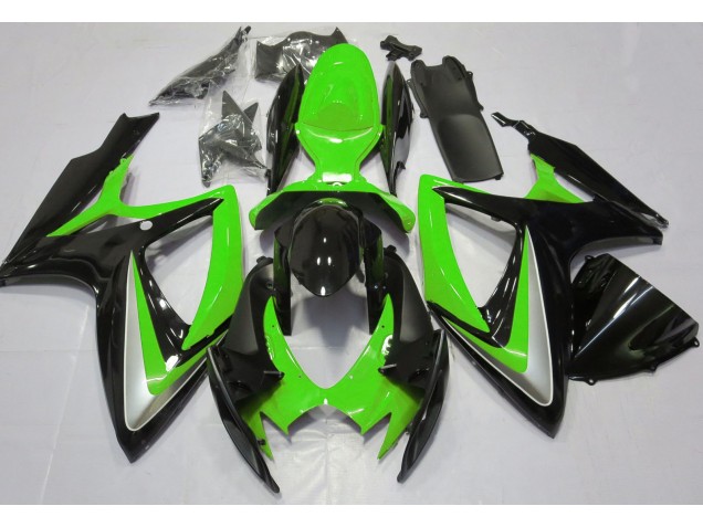 2006-2007 Gloss Green Debadged GSXR 600-750 Motorcycle Fairings