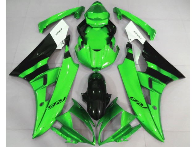 2006-2007 Gloss Green and Black R6 Motorcycle Fairings