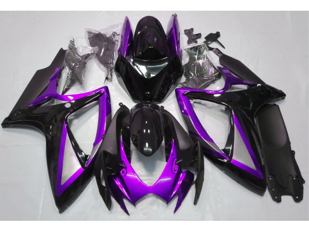 2006-2007 Gloss Purple and Black GSXR 600-750 Motorcycle Fairings