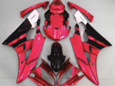 2006-2007 Gloss Red and Black R6 Motorcycle Fairings