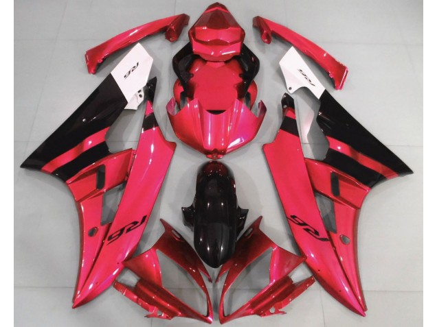 2006-2007 Gloss Red and Black R6 Motorcycle Fairings