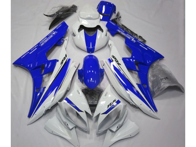 2006-2007 Gloss White and Blue R6 Motorcycle Fairings