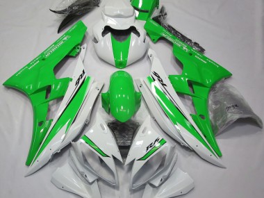 2006-2007 Gloss White and Green R6 Motorcycle Fairings