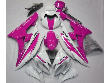 2006-2007 Gloss White and Pink R6 Motorcycle Fairings
