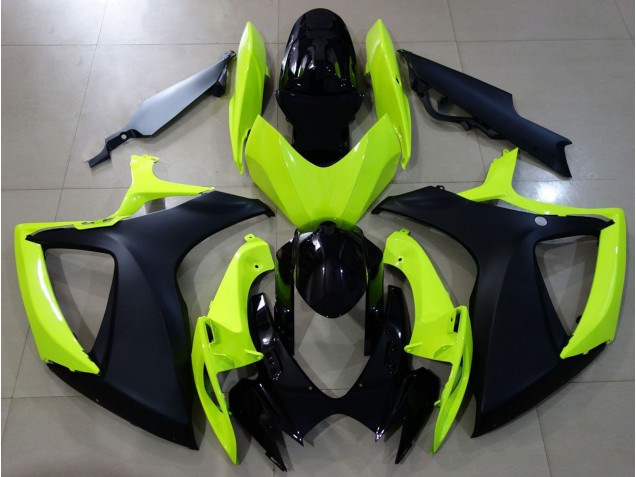 2006-2007 Gloss Yellow & Black GSXR 600-750 Motorcycle Fairings