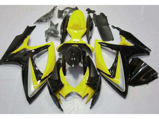 2006-2007 Gloss Yellow Debadged GSXR 600-750 Motorcycle Fairings