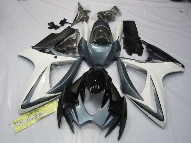 2006-2007 Grey and White GSXR 600-750 Motorcycle Fairings