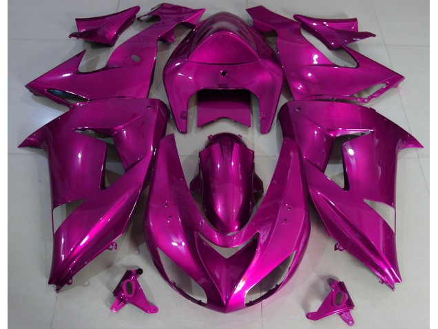 2006-2007 Hot Pink Plain ZX10R Motorcycle Fairings