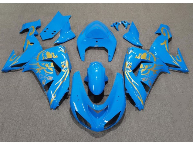 2006-2007 Light Blue & Gold ZX10R Motorcycle Fairings