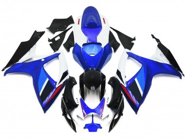 2006-2007 Light Blue and Deep Blue OEM Style w Red GSXR 600-750 Motorcycle Fairings