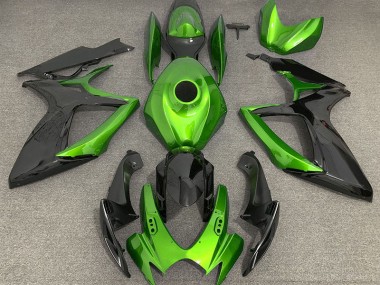 2006-2007 Light Green and Black GSXR 600-750 Motorcycle Fairings