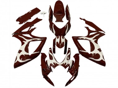 2006-2007 Maroon and White GSXR 600-750 Motorcycle Fairings