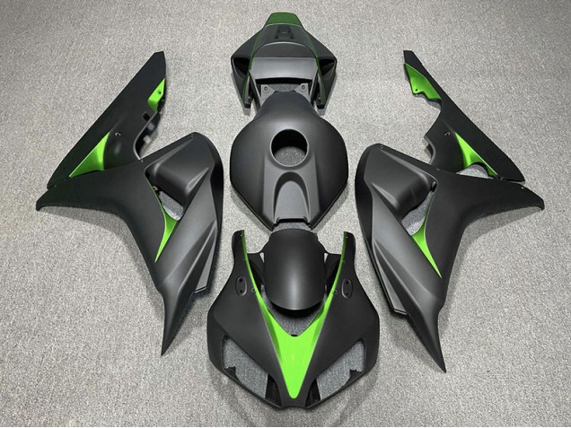 2006-2007 Matte Black and Green CBR1000RR Motorcycle Fairings