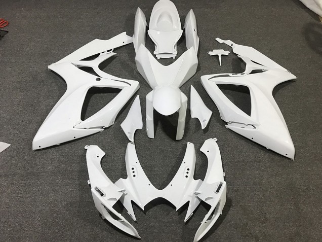 2006-2007 Matte White GSXR 600-750 Motorcycle Fairings