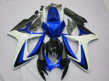2006-2007 OEM Style White Blue GSXR 600-750 Motorcycle Fairings
