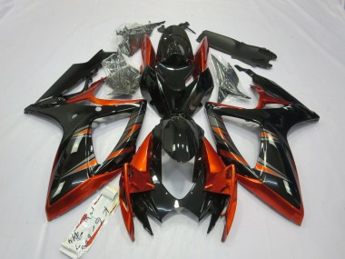 2006-2007 Orange and Black GSXR 600-750 Motorcycle Fairings