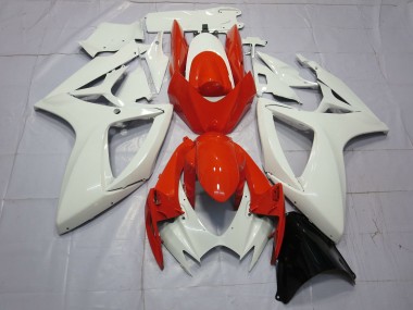 2006-2007 Orange and White GSXR 600-750 Motorcycle Fairings
