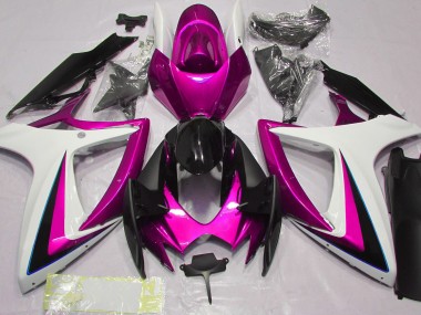 2006-2007 Pink & White GSXR 600-750 Motorcycle Fairings