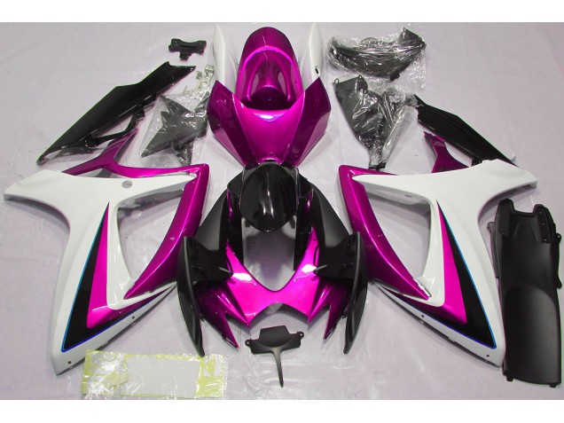 2006-2007 Pink & White GSXR 600-750 Motorcycle Fairings