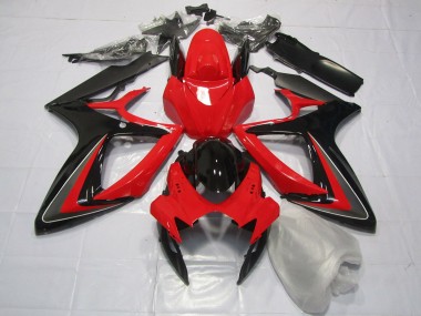 2006-2007 Red Black and Grey GSXR 600-750 Motorcycle Fairings