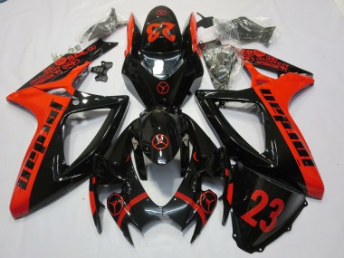 2006-2007 Red Jordan GSXR 600-750 Motorcycle Fairings