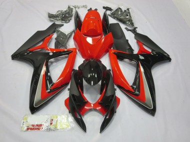 2006-2007 Red and Black GSXR 600-750 Motorcycle Fairings