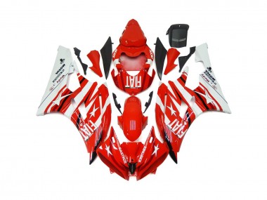 2006-2007 Red and White Star Fiat R6 Motorcycle Fairings