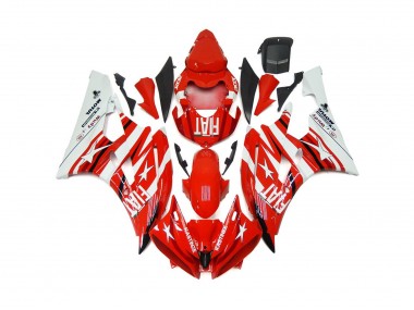 2006-2007 Red and White Star Fiat R6 Motorcycle Fairings