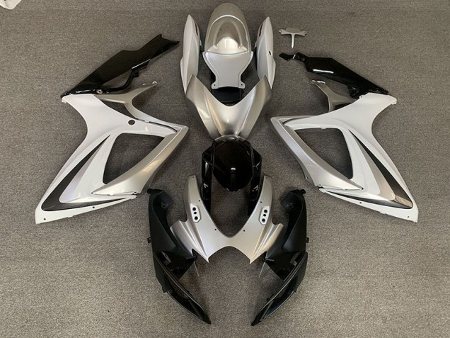 2006-2007 Silver White OEM Style GSXR 600-750 Motorcycle Fairings