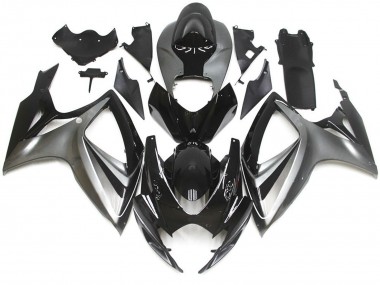 2006-2007 Silver and Black Special OEM Style GSXR 600-750 Motorcycle Fairings