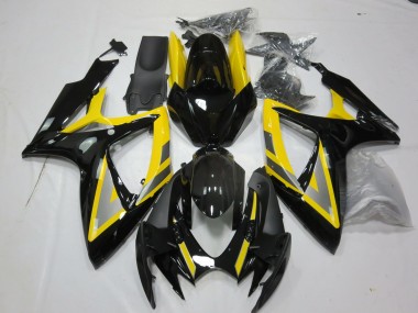 2006-2007 Silver and Black Yellow GSXR 600-750 Motorcycle Fairings